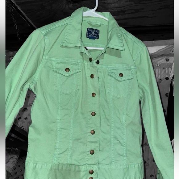 Lucky Brand Woman's Denim Jacket Size Medium Green - Picture 2 of 5